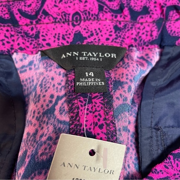 Ann Taylor Womens Pants Jogger Tapered Leg Sz 14 Pink Mid Rise Elastic Waist - Picture 7 of 7